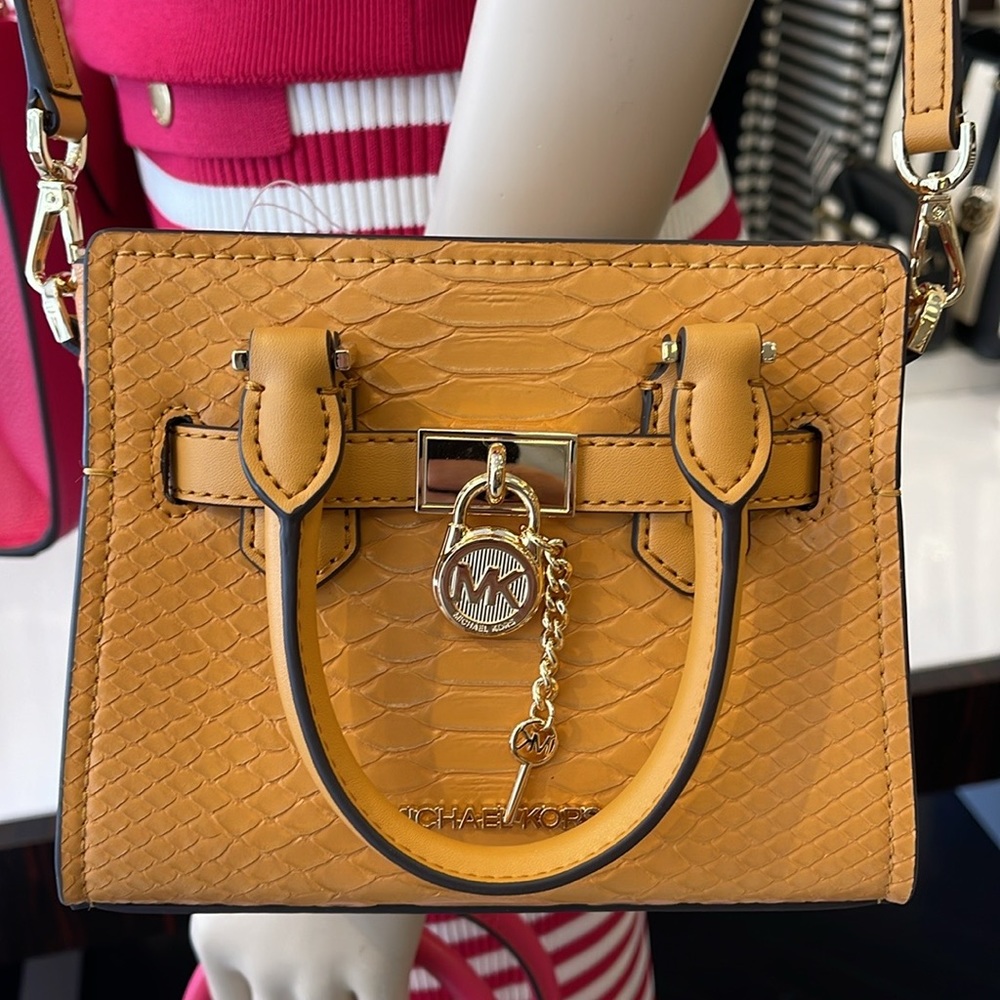 Michael Kors Hamilton XS Satchel Handbag Xbody Crossbody Leather Cider 
NWT - Picture 10 of 16